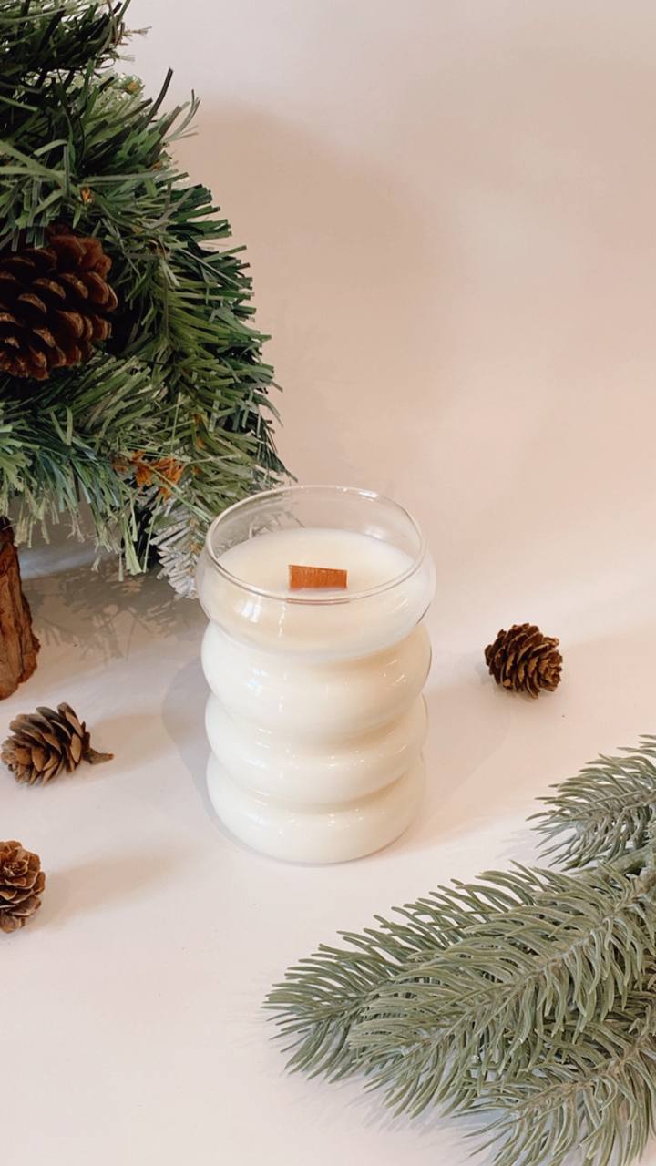 Cloud Glass Candle- Home for the Holidays