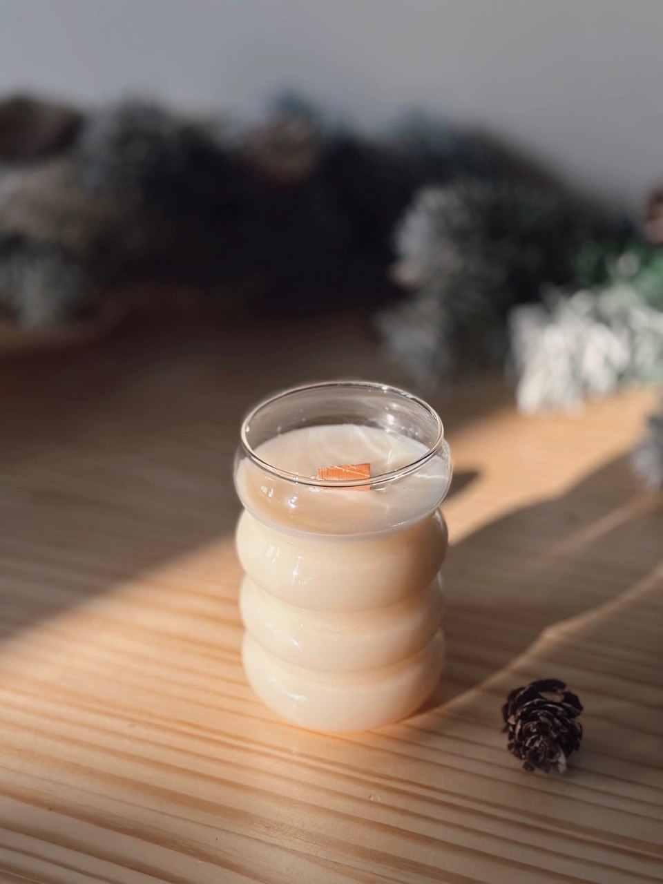 Cloud Glass Candle- Home for the Holidays