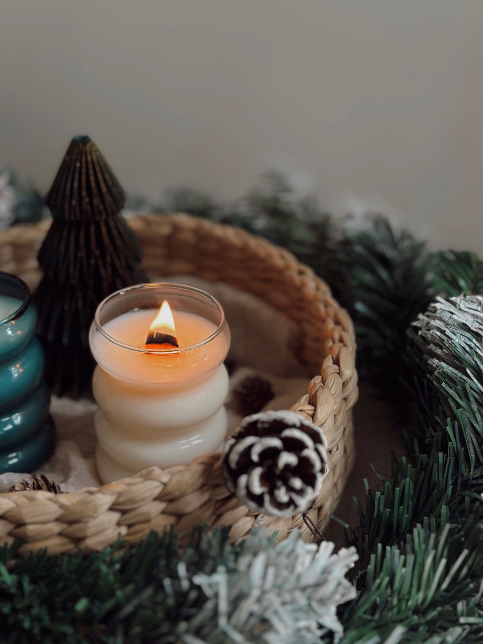 Cloud Glass Candle- Home for the Holidays