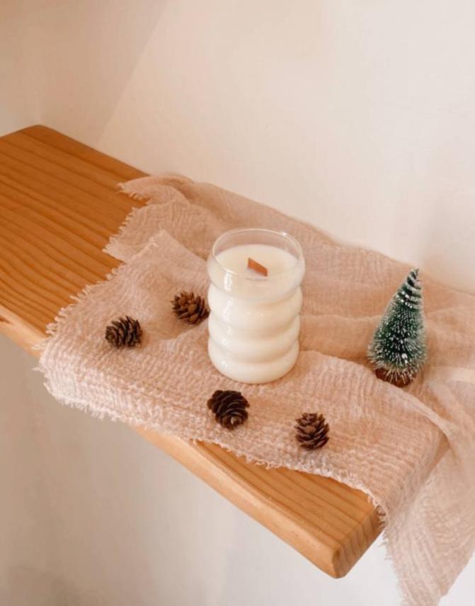 Cloud Glass Candle- Home for the Holidays