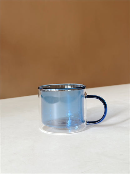 Hues Borosilicate Glass Mug - Blue