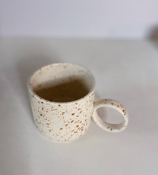 Macaron Speckled Ceramic Mug - Almond