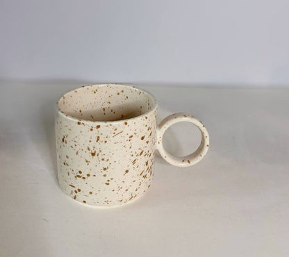 Macaron Speckled Ceramic Mug - Almond