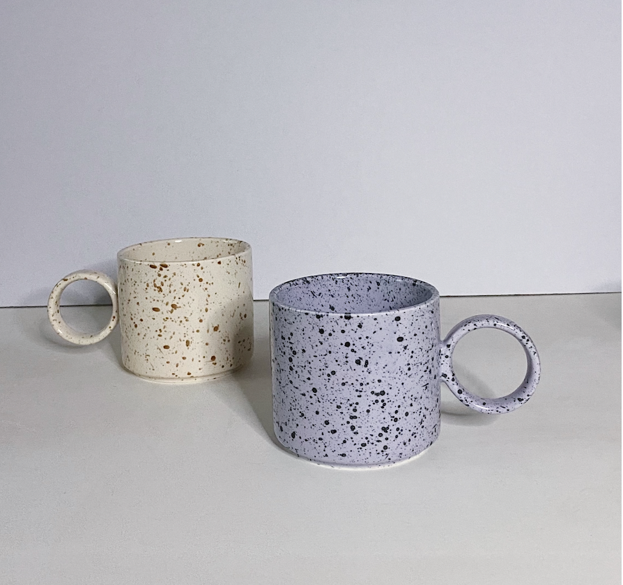 Macaron Speckled Ceramic Mug - Lilac