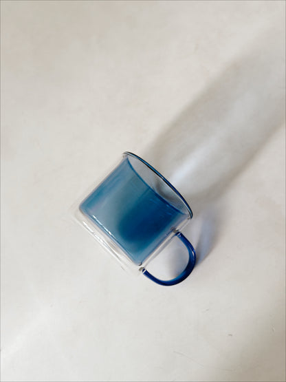 Hues Borosilicate Glass Mug - Blue