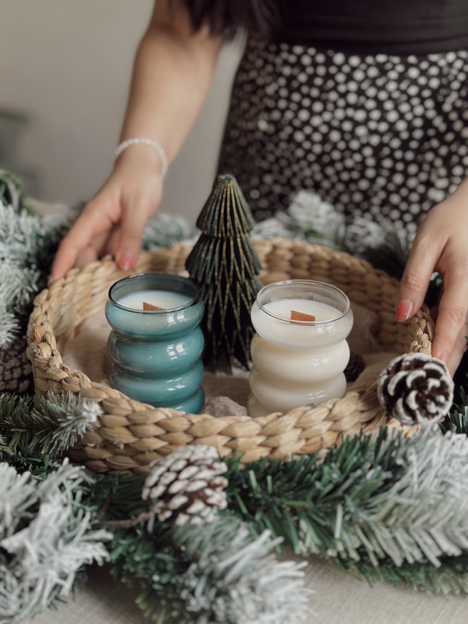 Cloud Glass Candle- Home for the Holidays