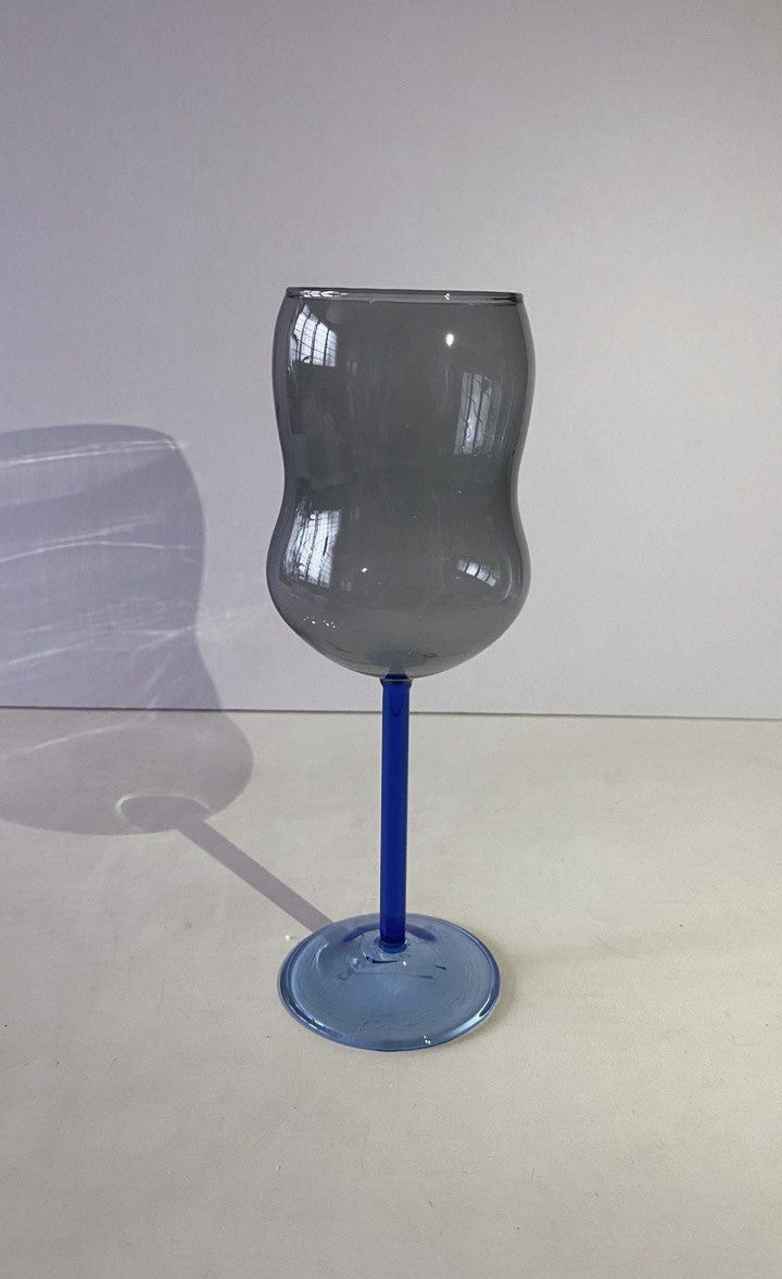 Curvy Two-tone Wine Glass - Grey