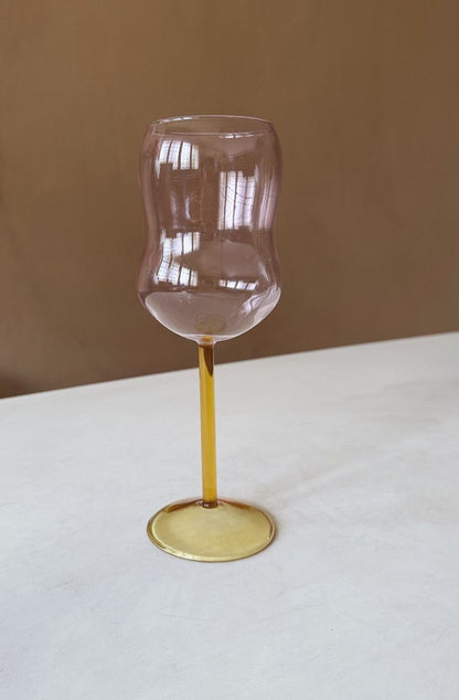 Curvy Two-tone Wine Glass - Pink