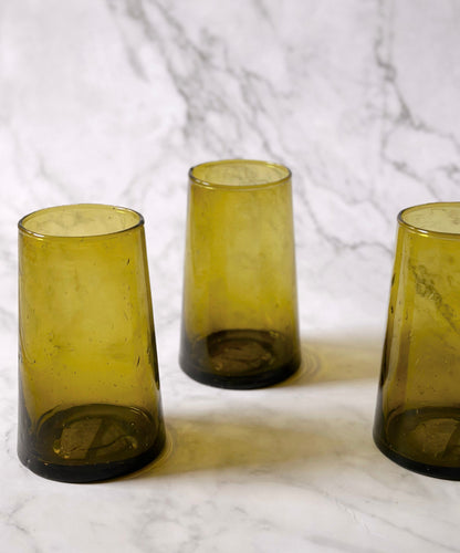 Moroccan Revive Tall Cone Glass- Yellow