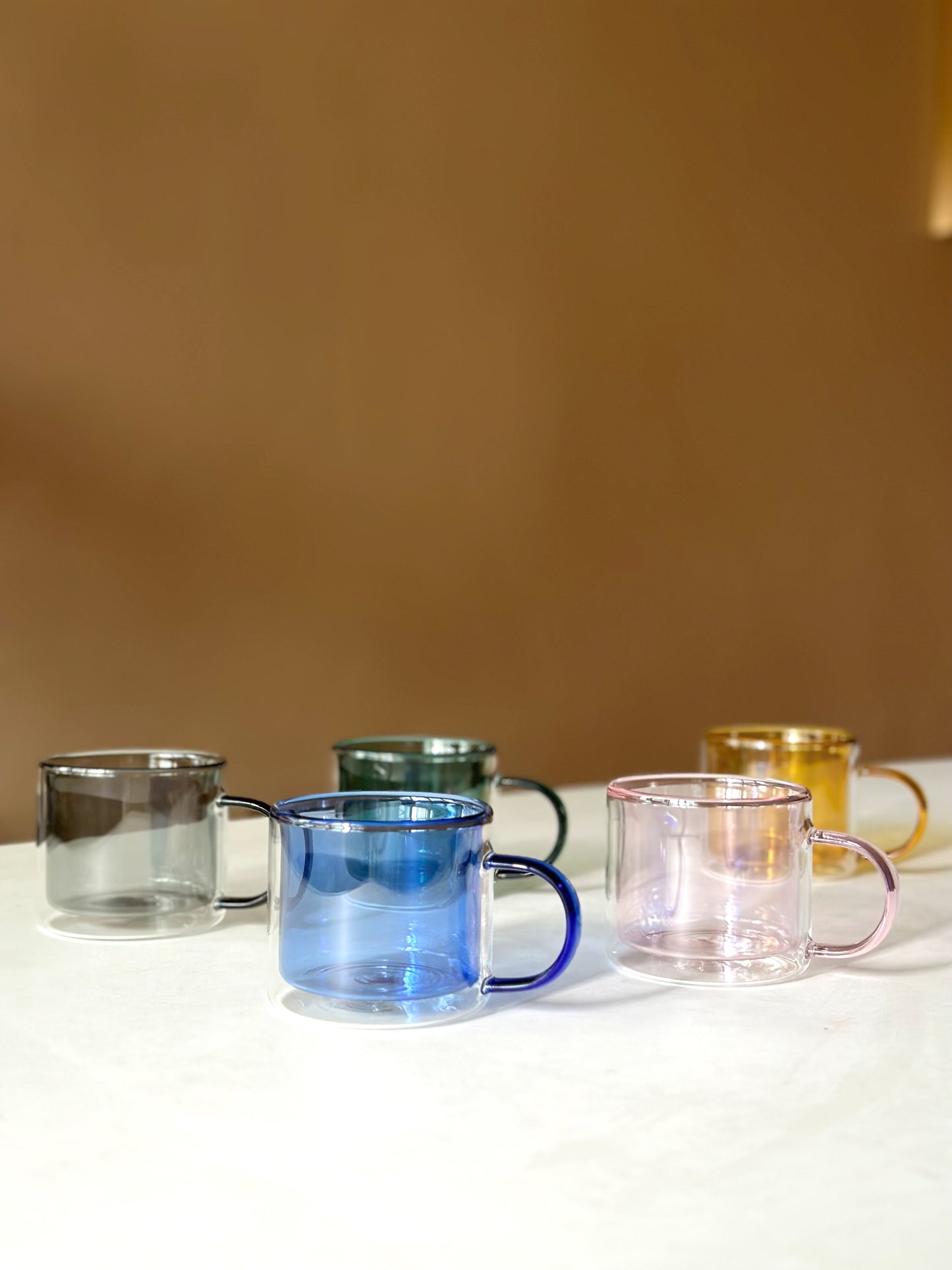 Hues Borosilicate Glass Mug - Blue