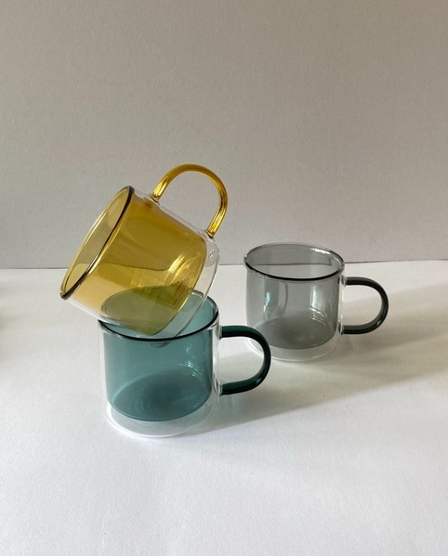 Hues Borosilicate Glass Mug - Pine