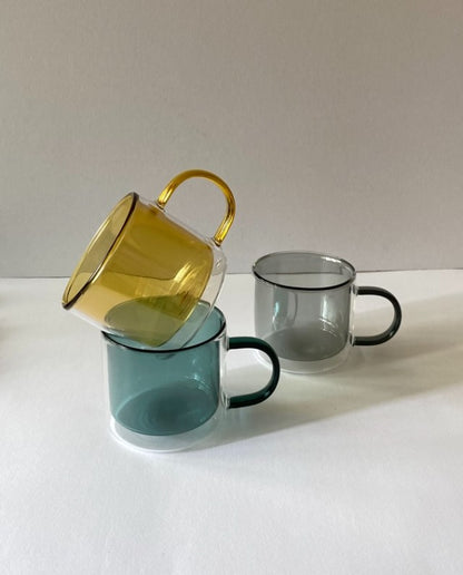 Hues Borosilicate Glass Mug - Grey