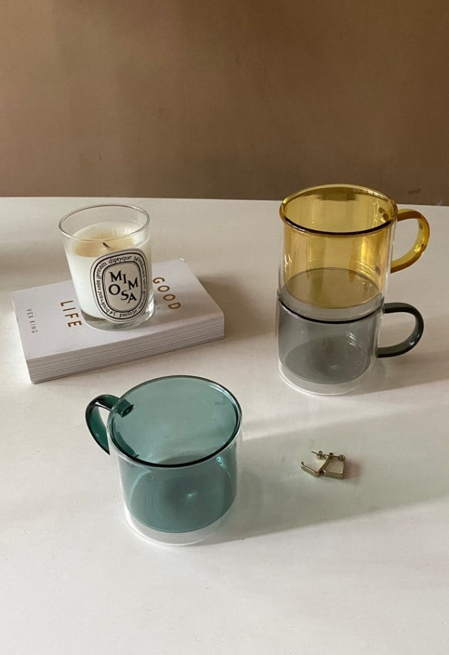Hues Borosilicate Glass Mug - Pine