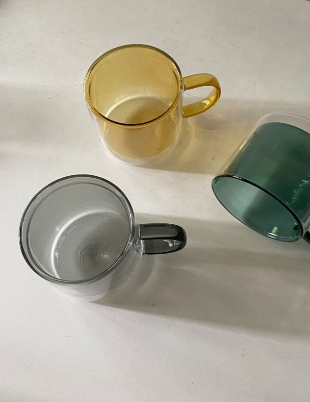 Hues Borosilicate Glass Mug - Amber