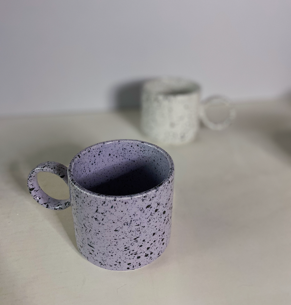 Macaron Speckled Ceramic Mug - Lilac