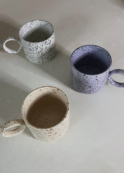 Macaron Speckled Ceramic Mug - Almond