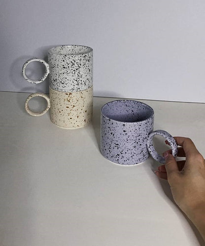 Macaron Speckled Ceramic Mug - Almond