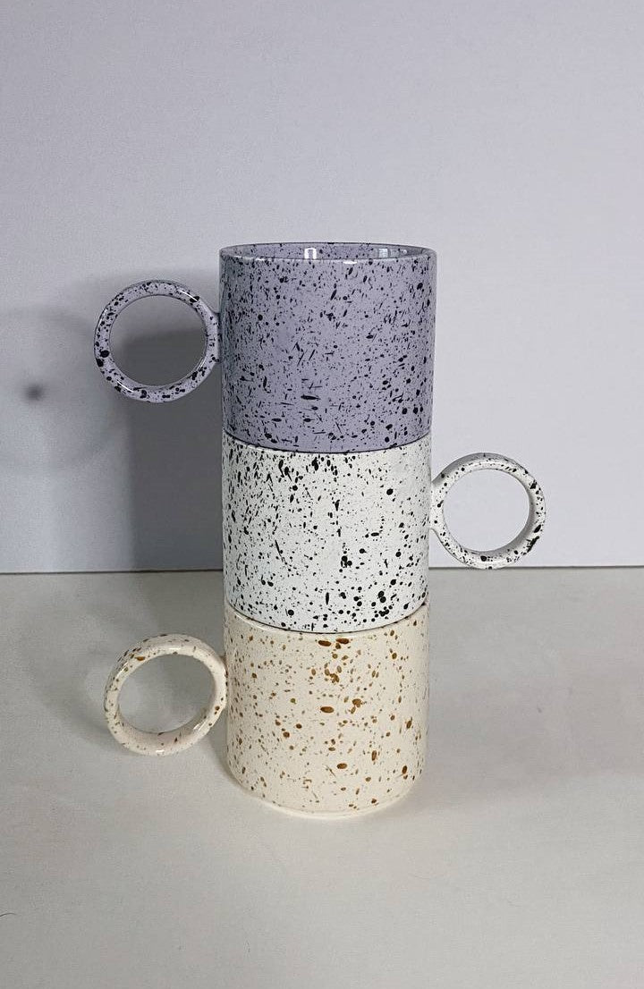 Macaron Speckled Ceramic Mug - Lilac