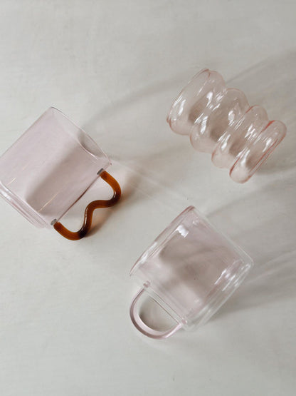 Hues Borosilicate Glass Mug - Pink