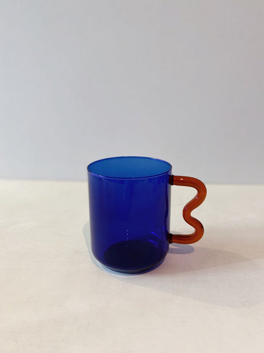 Retro Wave Glass - Royal Blue with Amber handle [Backorder]