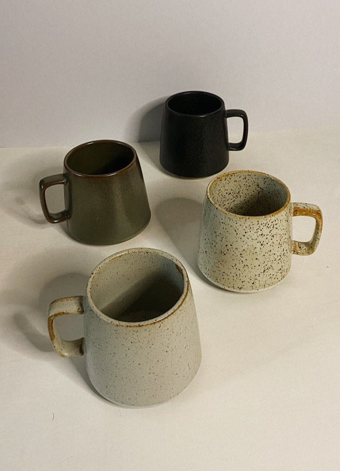 Textured Granite Series Ceramic Mug - Stone Black